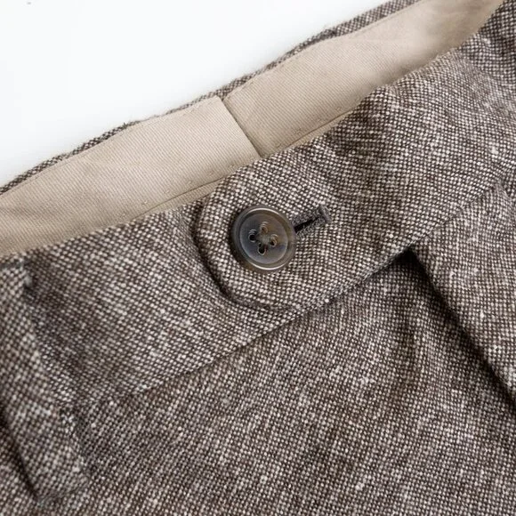 Banana Republic Italian Tweed Brown Suit 2pcs Jacket 42R Pants 36R - Picture 14 of 16